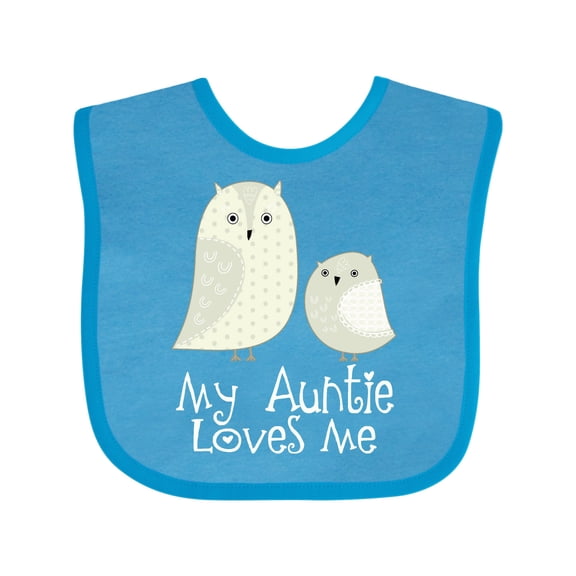 Inktastic My Auntie Loves Me Owl Boys or Girls Baby Bib
