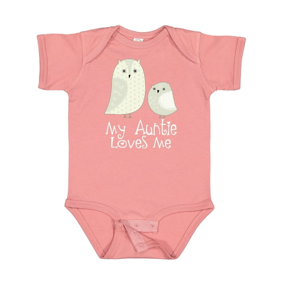 Inktastic My Auntie Loves Me Owl Boys or Girls Baby Bodysuit