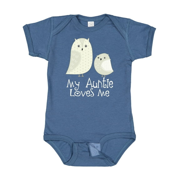 Inktastic My Auntie Loves Me Owl Boys or Girls Baby Bodysuit