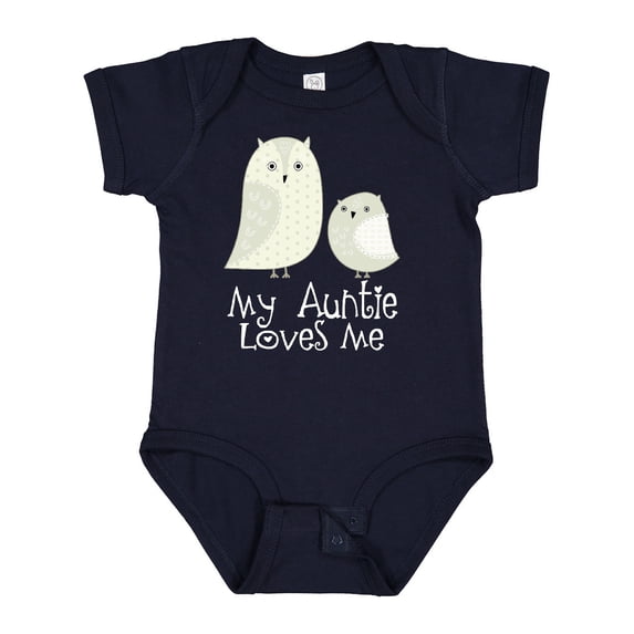 Inktastic My Auntie Loves Me Owl Boys or Girls Baby Bodysuit