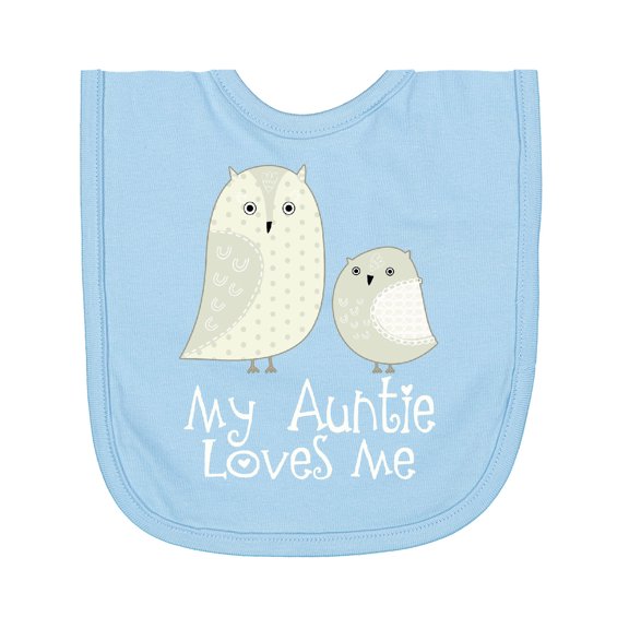 Inktastic My Auntie Loves Me Owl Newborn Bib