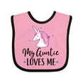 thumbnail image 1 of Inktastic My Auntie Loves Me Unicorn Girls Baby Bib, 1 of 4