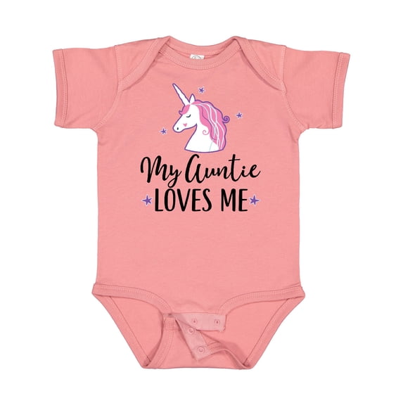 Inktastic My Auntie Loves Me Unicorn Girls Baby Bodysuit
