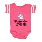 Inktastic My Auntie Loves Me Unicorn Girls Baby Bodysuit