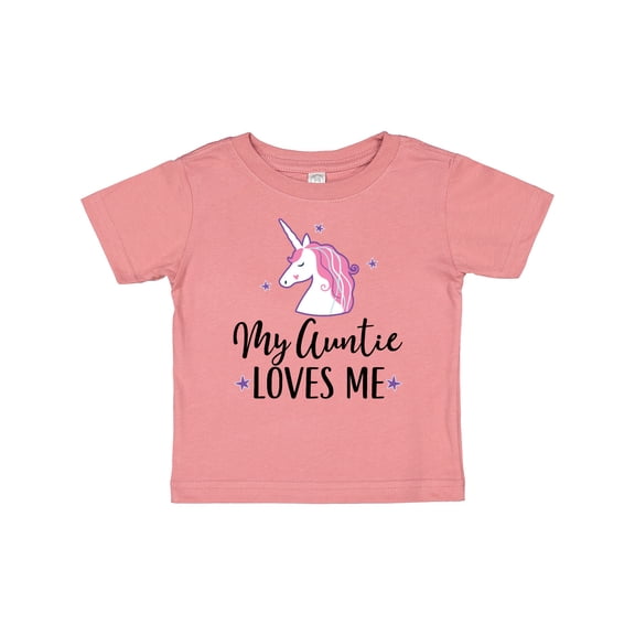 Inktastic My Auntie Loves Me Unicorn Girls Baby T-Shirt