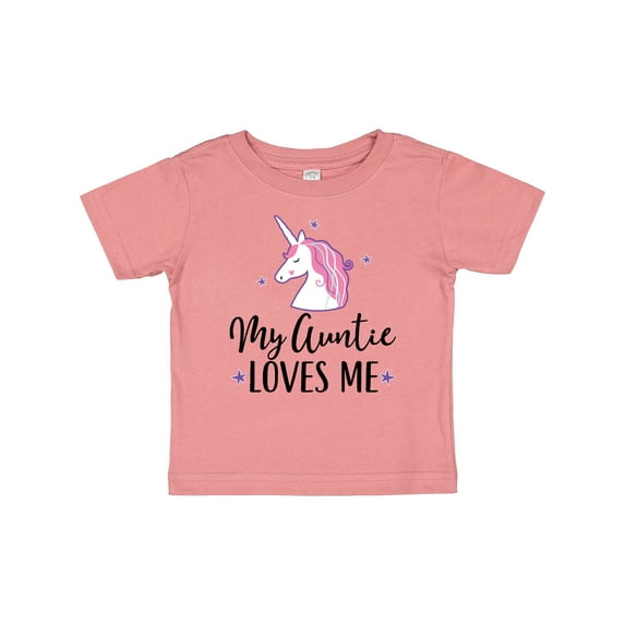 Inktastic My Auntie Loves Me Unicorn Girls Baby T-Shirt