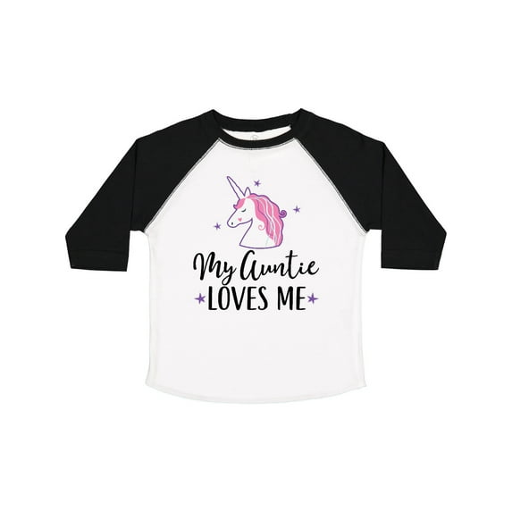 Inktastic My Auntie Loves Me Unicorn Girls Toddler T-Shirt