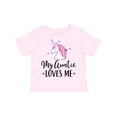thumbnail image 1 of Inktastic My Auntie Loves Me Unicorn Girls Toddler T-Shirt, 1 of 5