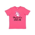 thumbnail image 1 of Inktastic My Auntie Loves Me Unicorn Youth T-Shirt, 1 of 5