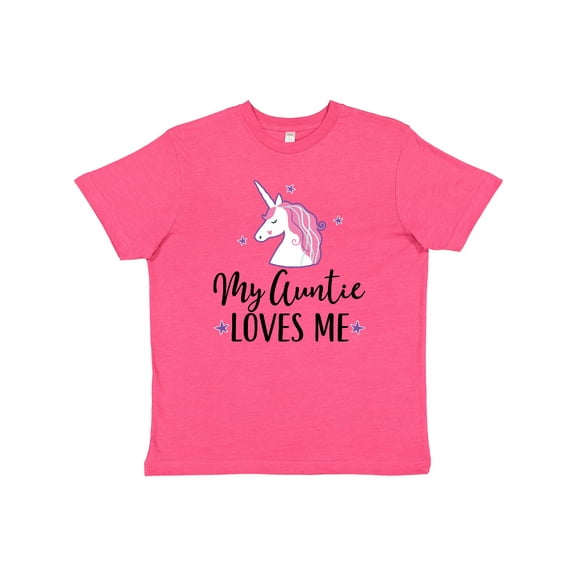 Inktastic My Auntie Loves Me Unicorn Youth T-Shirt