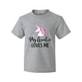 thumbnail image 1 of Inktastic My Auntie Loves Me Unicorn Youth T-Shirt, 1 of 5