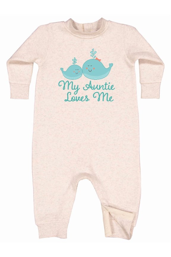 My Auntie Loves Me Whale Baby Fleece Romper