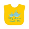 thumbnail image 1 of Inktastic My Auntie Loves Me Whale Boys or Girls Baby Bib, 1 of 4