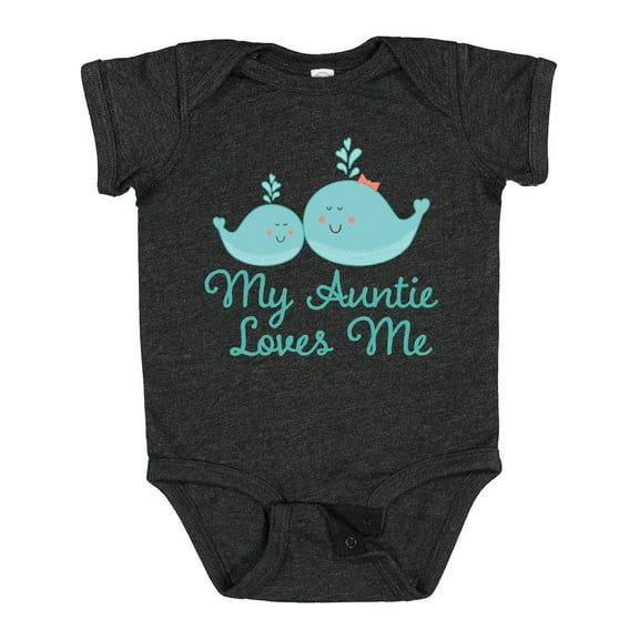 Inktastic My Auntie Loves Me Whale Boys or Girls Baby Bodysuit