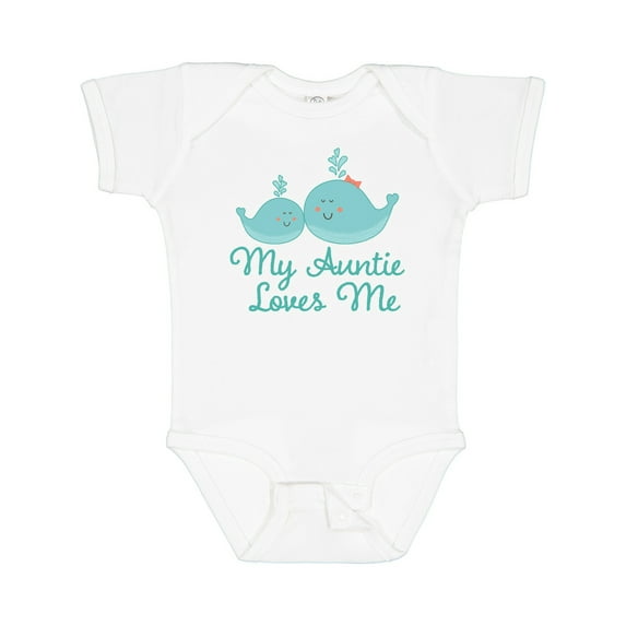 Inktastic My Auntie Loves Me Whale Boys or Girls Baby Bodysuit