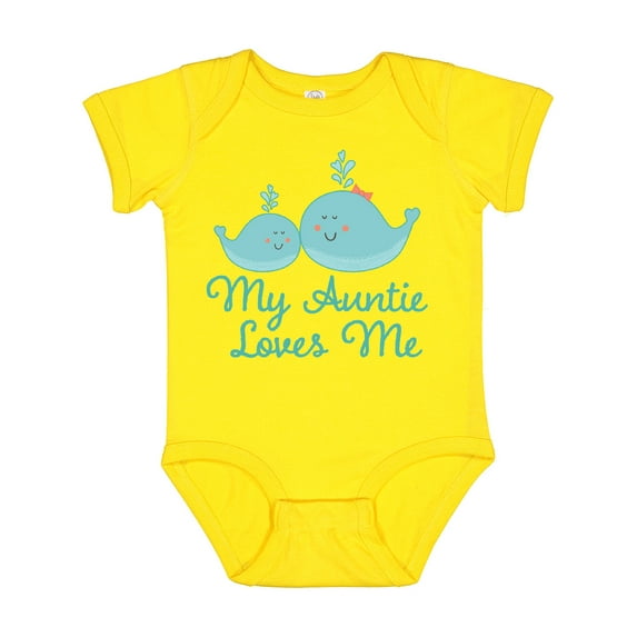 Inktastic My Auntie Loves Me Whale Boys or Girls Baby Bodysuit