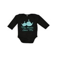 thumbnail image 1 of Inktastic My Auntie Loves Me Whale Boys or Girls Long Sleeve Baby Bodysuit, 1 of 5