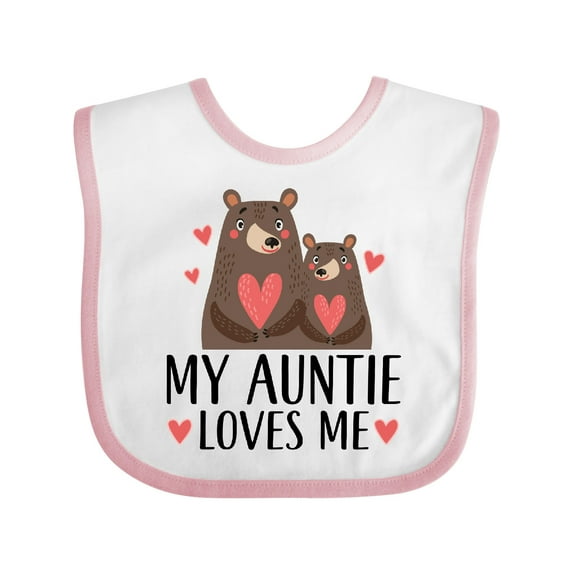 Inktastic My Auntie Loves Me Woodland Bear Boys or Girls Baby Bib