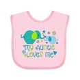thumbnail image 1 of Inktastic My Auntie Loves Me- cute elephants Boys or Girls Baby Bib, 1 of 4