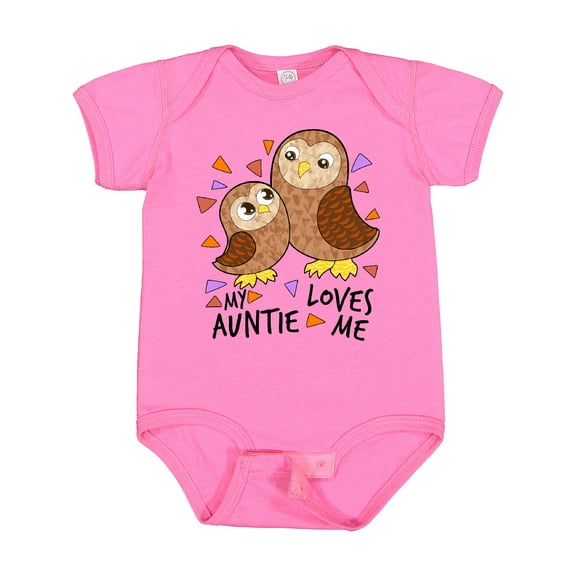 Inktastic My Auntie Loves Me- cute owl family Boys or Girls Baby Bodysuit