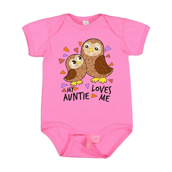 Inktastic My Auntie Loves Me- cute owl family Boys or Girls Baby Bodysuit