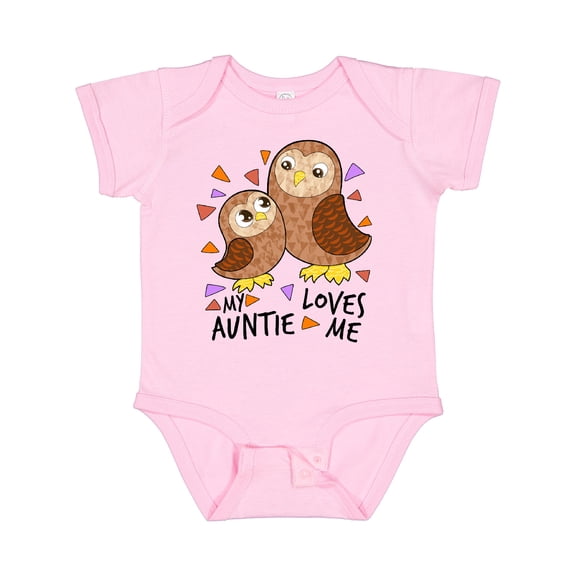 Inktastic My Auntie Loves Me- cute owl family Boys or Girls Baby Bodysuit