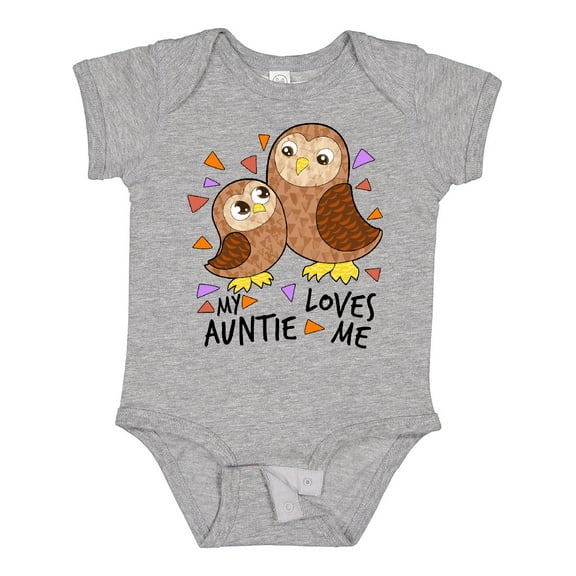 Inktastic My Auntie Loves Me- cute owl family Boys or Girls Baby Bodysuit