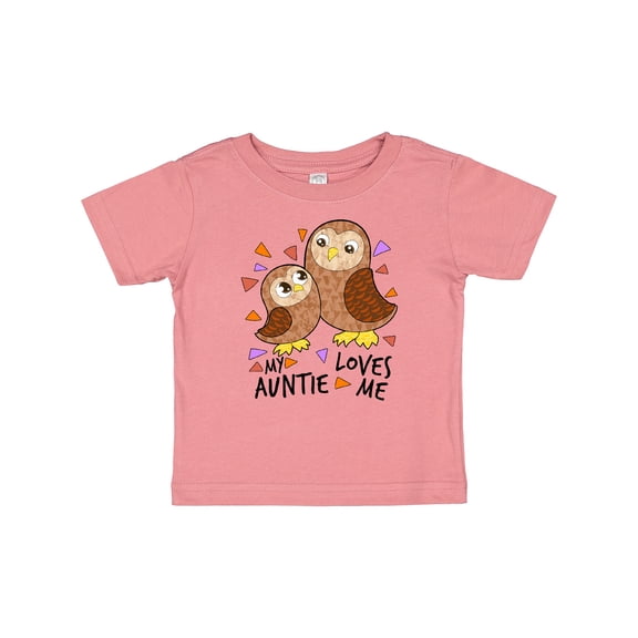 Inktastic My Auntie Loves Me- cute owl family Boys or Girls Baby T-Shirt