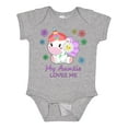 thumbnail image 1 of Inktastic My Auntie Loves Me- cute unicorn Boys or Girls Baby Bodysuit, 1 of 5