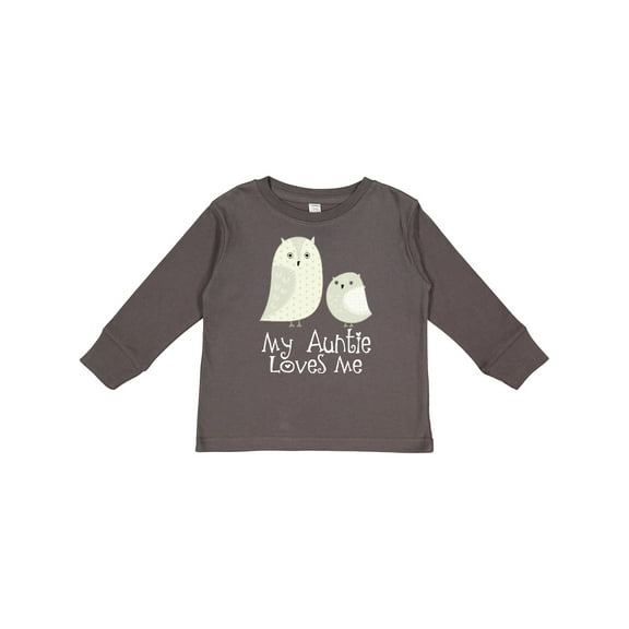 Inktastic My Auntie Loves Me owl Boys or Girls Long Sleeve Toddler T-Shirt