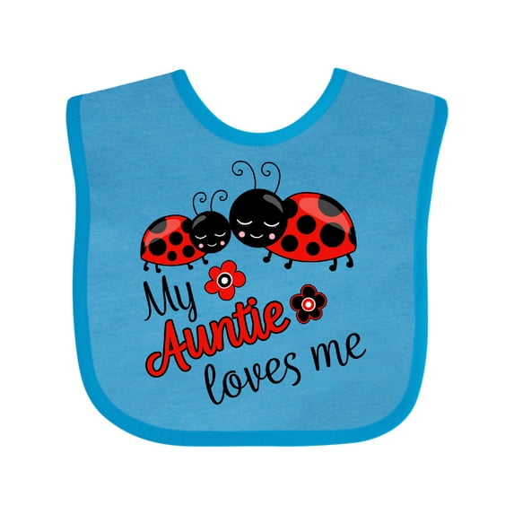 Inktastic My Auntie Loves Me with Cute Lady Bugs Boys or Girls Baby Bib
