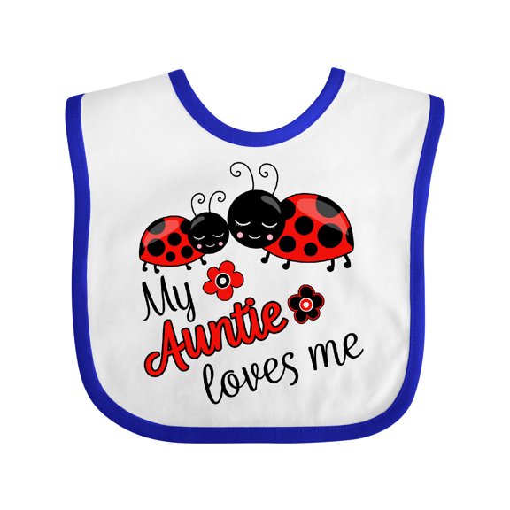 Inktastic My Auntie Loves Me with Cute Lady Bugs Boys or Girls Baby Bib