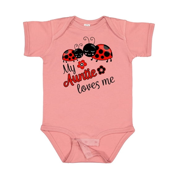 Inktastic My Auntie Loves Me with Cute Lady Bugs Boys or Girls Baby Bodysuit