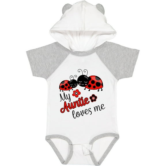 Inktastic My Auntie Loves Me with Cute Lady Bugs Boys or Girls Baby Bodysuit