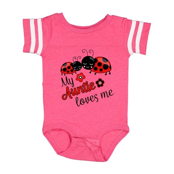 Inktastic My Auntie Loves Me with Cute Lady Bugs Boys or Girls Baby Bodysuit