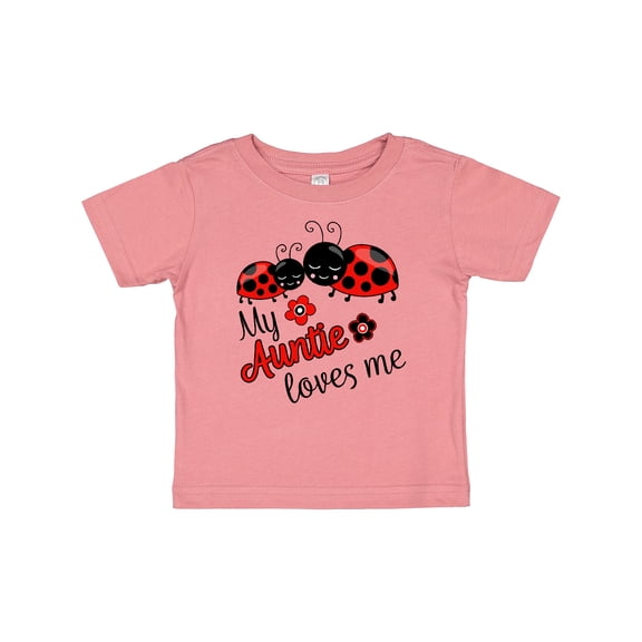 Inktastic My Auntie Loves Me with Cute Lady Bugs Boys or Girls Baby T-Shirt