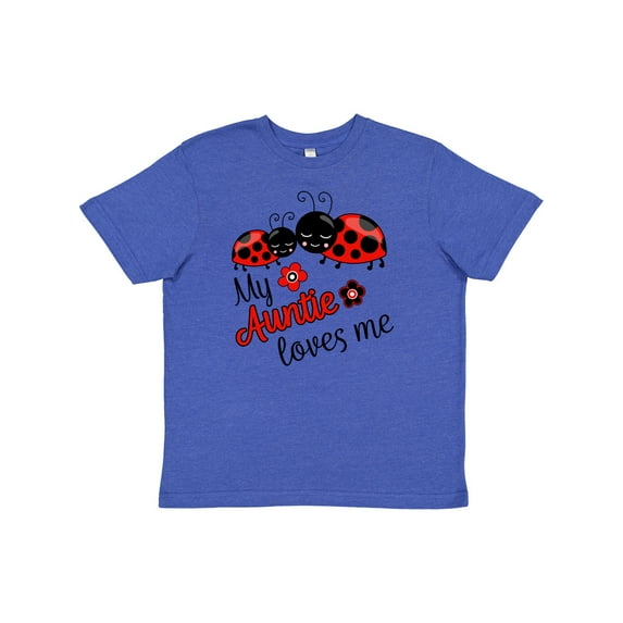 Inktastic My Auntie Loves Me with Cute Lady Bugs Youth T-Shirt