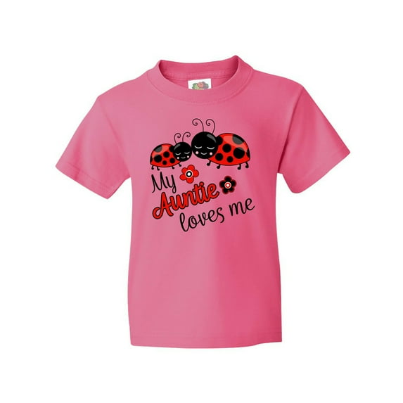 Inktastic My Auntie Loves Me with Cute Lady Bugs Youth T-Shirt