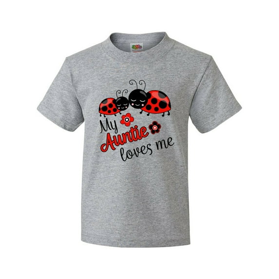 Inktastic My Auntie Loves Me with Cute Lady Bugs Youth T-Shirt