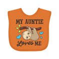 thumbnail image 1 of Inktastic My Auntie Loves Me with Sloth and Hearts Boys or Girls Baby Bib, 1 of 4