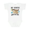 thumbnail image 1 of Inktastic My Auntie Loves Me with Sloth and Hearts Boys or Girls Baby Bodysuit, 1 of 5