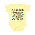 thumbnail image 1 of Inktastic My Auntie Loves Me with Sloth and Hearts Boys or Girls Baby Bodysuit, 1 of 5