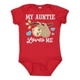 thumbnail image 1 of Inktastic My Auntie Loves Me with Sloth and Hearts Boys or Girls Baby Bodysuit, 1 of 5