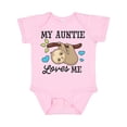 thumbnail image 1 of Inktastic My Auntie Loves Me with Sloth and Hearts Boys or Girls Baby Bodysuit, 1 of 5