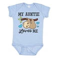 thumbnail image 1 of Inktastic My Auntie Loves Me with Sloth and Hearts Boys or Girls Baby Bodysuit, 1 of 5