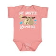 thumbnail image 1 of Inktastic My Auntie Loves Me with Sloth and Hearts Boys or Girls Baby Bodysuit, 1 of 5