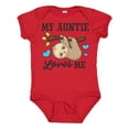 thumbnail image 1 of Inktastic My Auntie Loves Me with Sloth and Hearts Boys or Girls Baby Bodysuit, 1 of 5