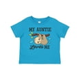 thumbnail image 1 of Inktastic My Auntie Loves Me with Sloth and Hearts Boys or Girls Baby T-Shirt, 1 of 5
