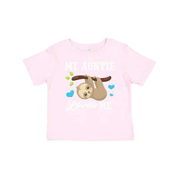 Inktastic My Auntie Loves Me with Sloth and Hearts Boys or Girls Baby T-Shirt
