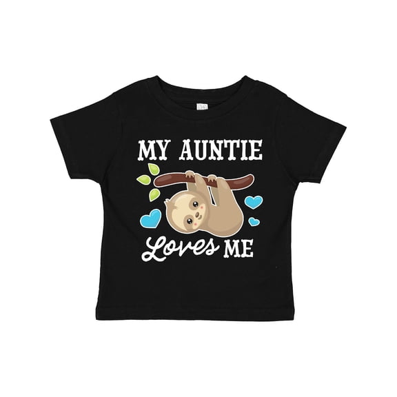 Inktastic My Auntie Loves Me with Sloth and Hearts Boys or Girls Toddler T-Shirt